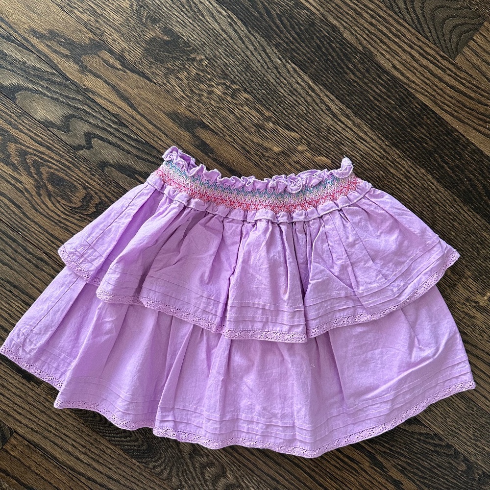 EVERBLOOM Girls Embroidered Lined Cotton Skirt 7